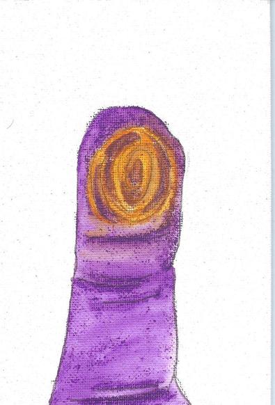 Dessin d'un pouce et de son empreinte