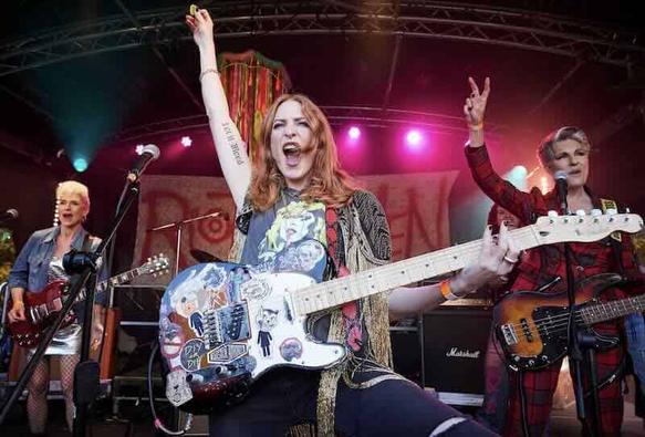 Amelia Bullmore, Tamsin Greig and Rosalie Craig in Riot Women