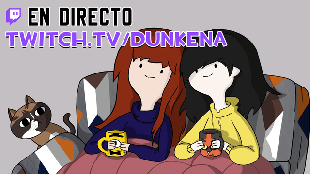 Dunkel y Rena en el estilo de Hora de aventuras, sonriendo