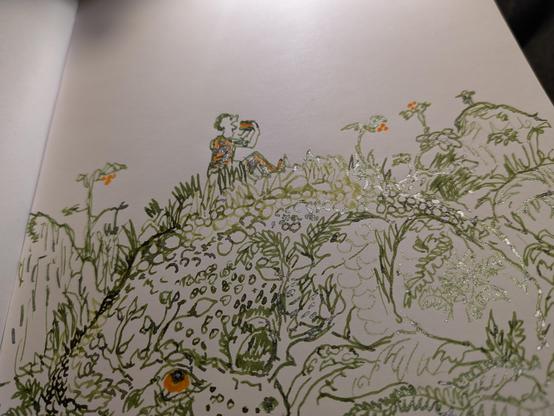 Just a change of light angle to show the silvery glint in the green.