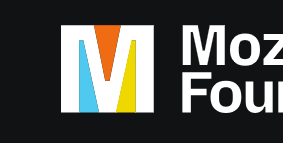 The new logo of Mozilla Foundation, showing aliasing artifacts. The logo is a stylized "M" with blue, orange and yellow color fills.