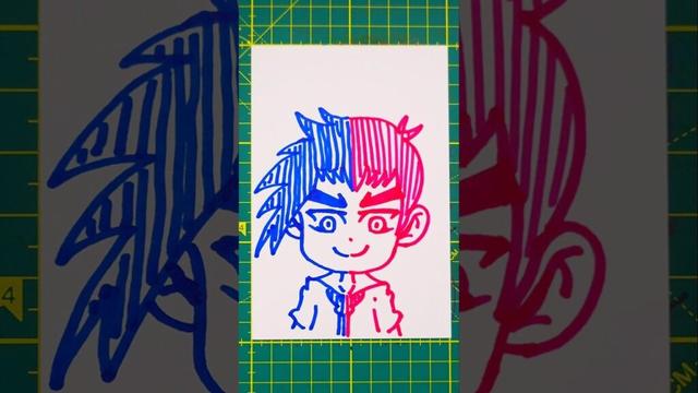 「地獄先生ぬ〜べ〜」両手でミニキャラの鵺野鳴介を描いています!#描き方 #地獄先生ぬーべー #鵺野鳴介