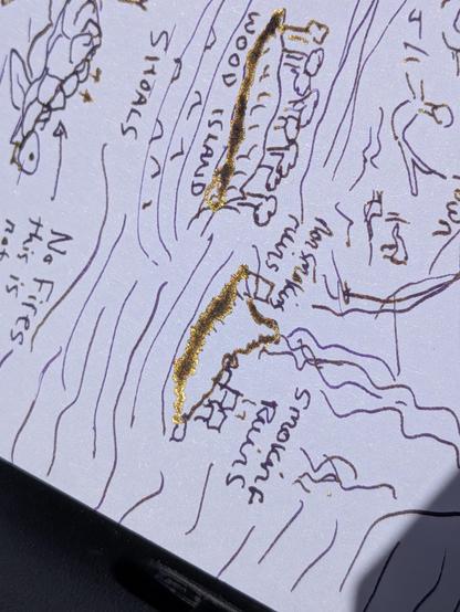 Zooming in and putting it in the sunlight the ink has a pleasing dark gold, almost bronze shimmer.