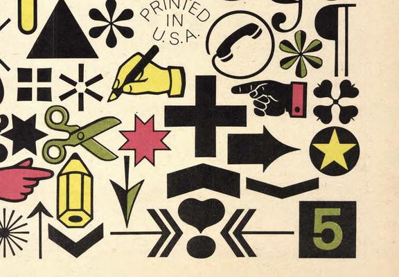 Cropped detail of previous image focusing on heart exclamation dingbat.