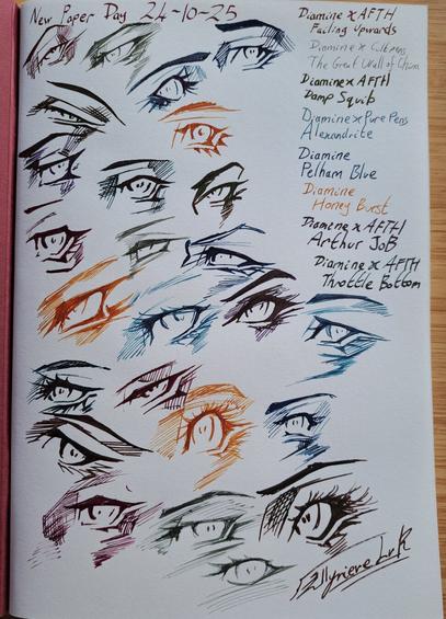 Doodles of anime eyes
