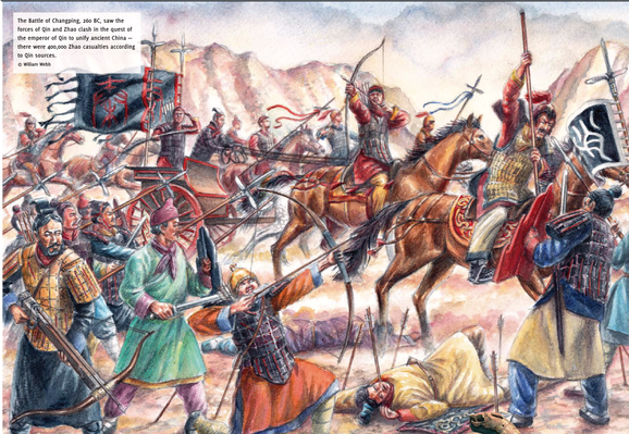 Qin and Zhao forces clash during the unification of China, 260 BCE