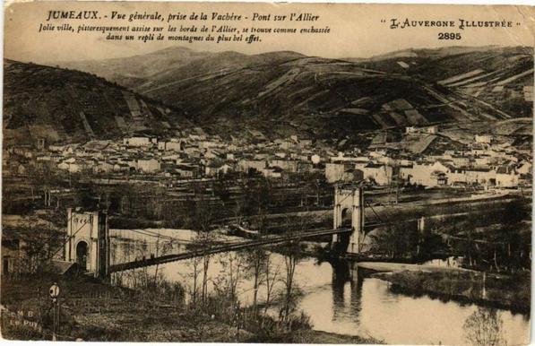 Jumeaux-Vue générale prise de la Vachere-Pont sur l'Allier à #Jumeaux (#PuyDeDôme)  #CartePostaleAncienne 👉 https://cartorum.fr/carte-postale/260136/jumeaux-jumeaux-vue-generale-prise-de-la-vachere-pont-sur-lallier