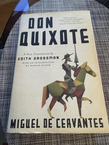 A picture of the book Don Quixote by Miguel de Cervantes, translated by Edith Grossman