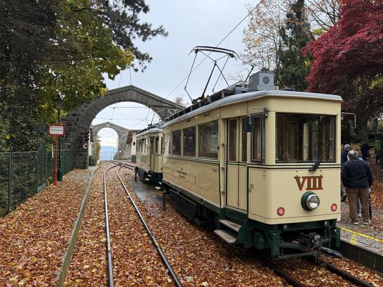 Die Tram nach Ankunft auf dem Pöstelberg.