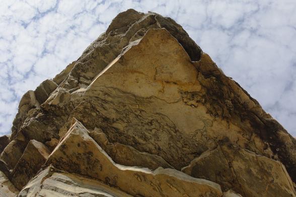The underside of a cliff face