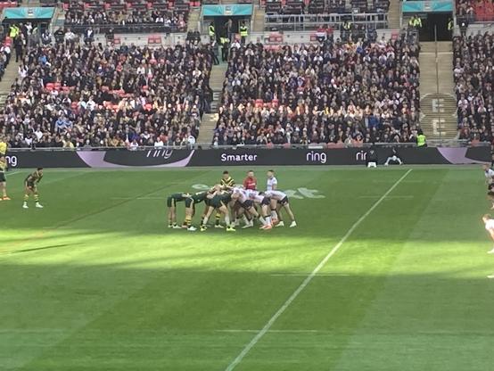 An Australia scrum at Wembley.