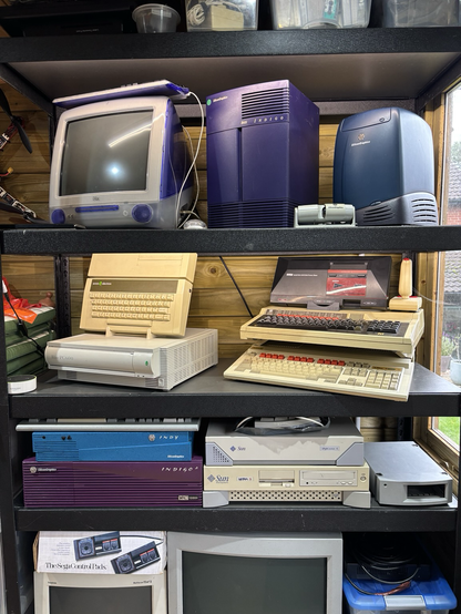 Various vintage computers from Apple, SGI, Sun, Acorn and Sega