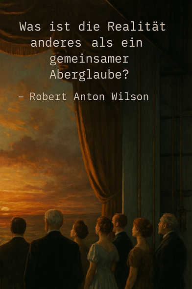 Zitat:
„Was ist die Realität anderes als ein gemeinsamer Aberglaube?“
— Robert Anton Wilson