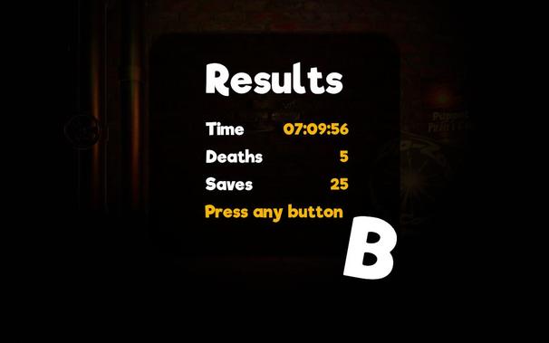 Results
Time: 07:09:57
Deaths: 5
Saves: 25
Rank: B