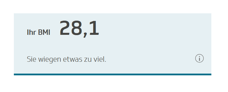 Mein aktueller BMI Wert.... das kann doch nicht stimmen! ;-)