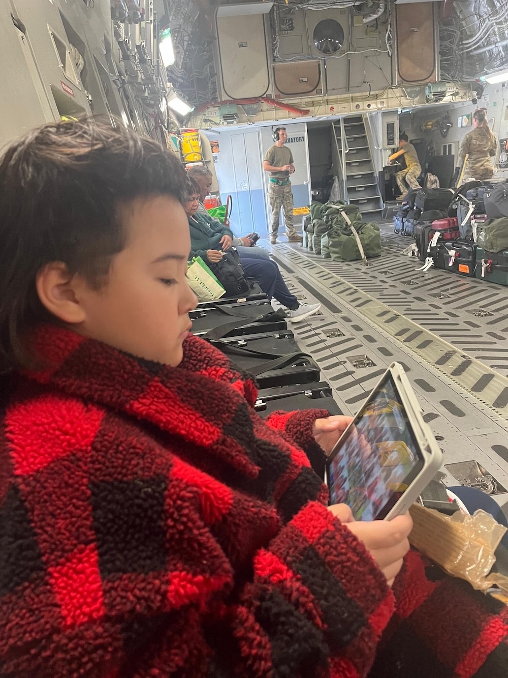 My grandson Knut, flying back to South Korea for a while