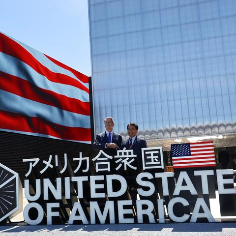 Scott Bessent, the U.S. Treasury secretary, with Ryosei Akazawa, who led Japan’s side of trade negotiations, in Osaka, Japan, in July.