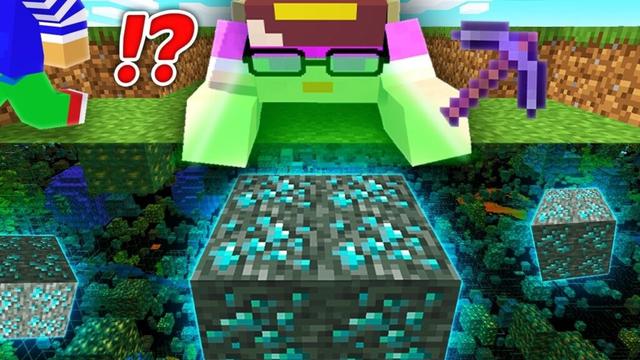 ダイヤ鉱石が丸見えのメガネ拾ったらおかんはズルするのか？【まいくら / マインクラフト】