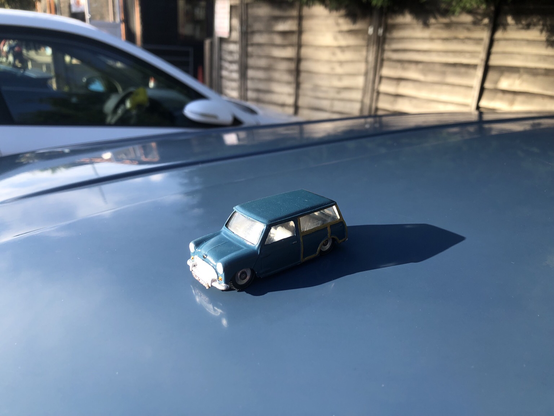 Our next #MiniMonday Mini of the day is this beautiful 1969 #AustinMini Countryman with a Mini Me on the roof. Do you like the country? - http://miniphernalia.co.uk