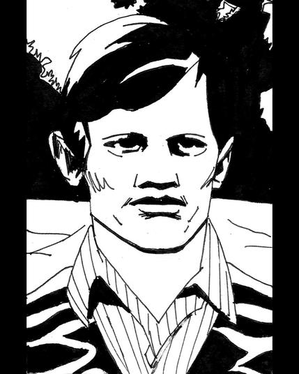 Retrato con tinta de Brian Roberts de Cabaret.
