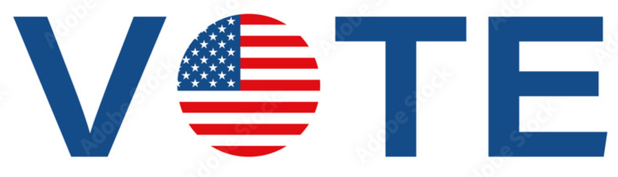 Graphic of the word "VOTE" with US flag encouraging registered voters to take part in the Prop 50 election that is now under way in California.