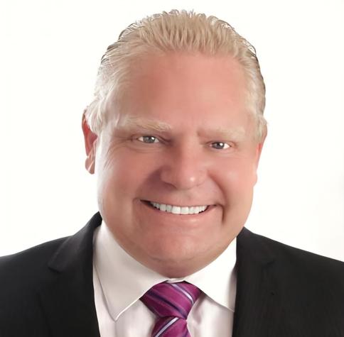 A headshot photo of Doug Ford with a goofy grin on his face.