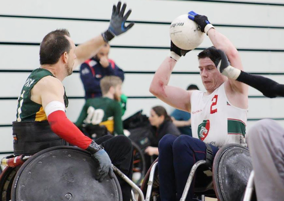 Wheelchair rugby players