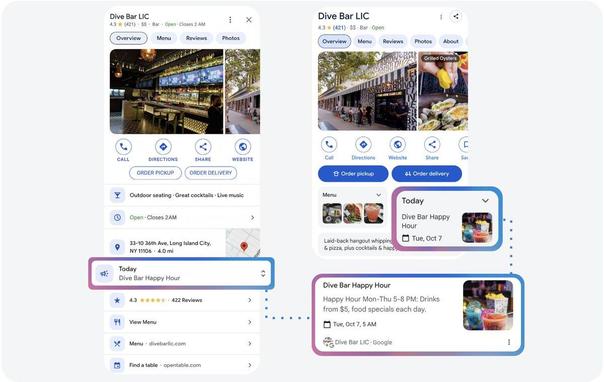 Google expanded the Business Profiles what's happening feature to multi-location restaurants and bars in the US, UK, CA, AU and NZ