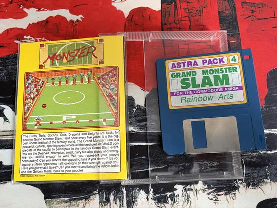 The game "Grand Monster Slam" for the Commodore Amiga. Floppy Disk version.