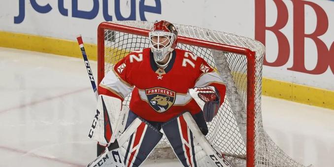 Sergei Bobrovsky in net for the Florida Panthers
