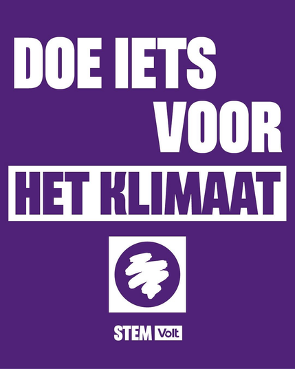 Volt verkiezingsposter: voor het klimaat - stem Volt