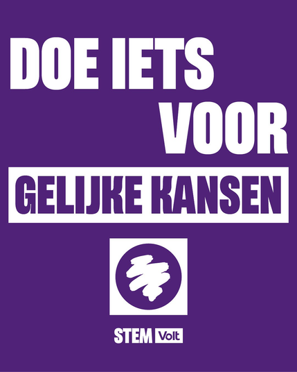 Volt verkiezingsposter: voor gelijke kansen - stem Volt