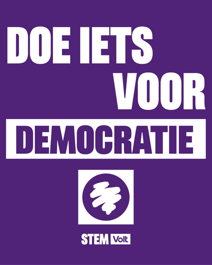 Volt verkiezingsposter: voor het democratie - stem Volt