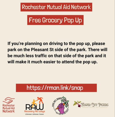 If you're planning on driving to the pop up, please park on the Pleasant Street side of the park. There will be much less traffic on that side of the park and it will make it much easier to attend the pop up.