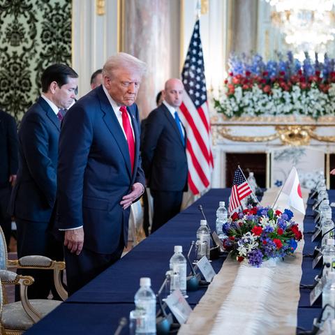 President Trump meeting with Prime Minister Sanae Takaichi of Japan in Tokyo, on Tuesday.
