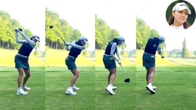 Naruha Miyata 宮田成華 プロゴルファー DRIVER SHOT SLOW MOTION !!!