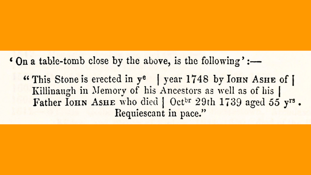 Transcript of a gravestone inscription.