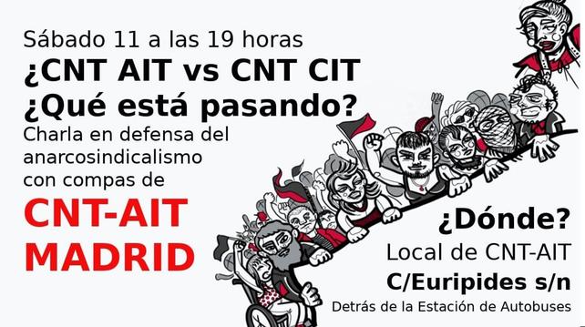 CNT-AIT VS CNT-CIT
¿QUÉ ESTÁ PASANDO?

Audio de la charla celebrada el 11 de octubre en el OCTUBRE ROJINEGRO de GRANADA

https://archive.org/download/radio-coctelera-cntaitvs-cntcit/RadioCoctelera_CNTAITvsCNTCIT.mp3

... o en Radio Almaina

https://radioalmaina.org/2025/10/29/radio-coctelera-cnt-ait-vs-cnt-cit-que-esta-pasando-cnt-ait-granada/

#CNTAIT
#CNT
#AIT
#Anarcosindicalismo
