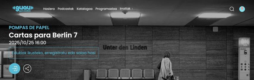 Imagen en color de la entrada a «CCartas para Berlín»