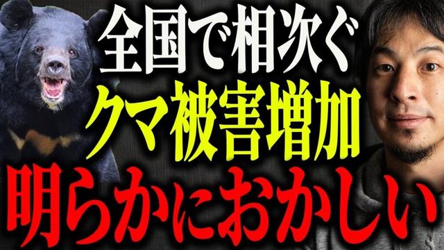 ※クマ被害増加が深刻化※●●のせいで熊が出没し人間を襲撃しています…【ひろゆき 切り抜き 自衛隊派遣 駆除 ヒグマ ツキノワグマ メガソーラー ソーラーパネル 北海道 秋田 クマ害 OSO18】