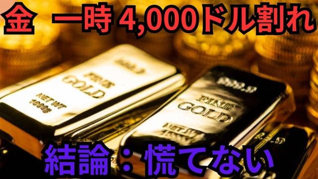 【速報】金価格「4000ドル割れ」の真相｜初心者でもわかる要因・注目ライン・今後の見通し【3つのシナリオ解説】