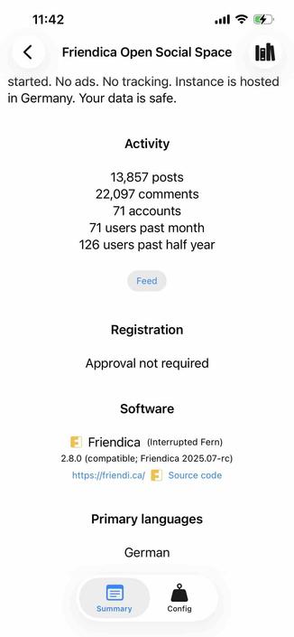 instance description for friendica