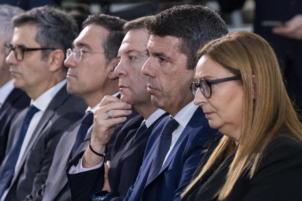 Carlos Mazón, durante el funeral de Estado por las 237 víctimas de la dana.