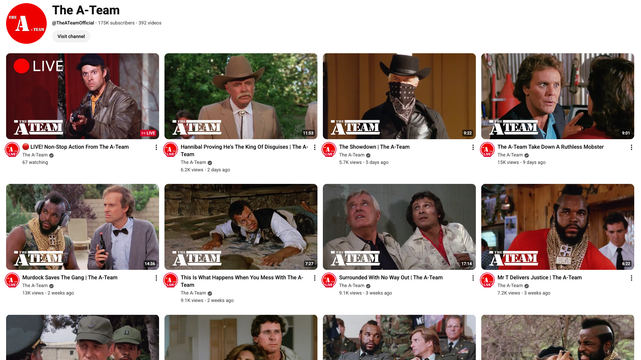 A screenshot on YouTube showing many many thumbnails of YouTube and lots of them are listed as Live Streams