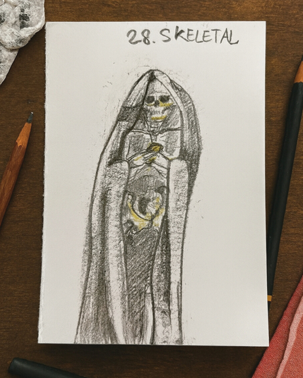 Per la prima volta vediamo il viaggiatore di fronte, anche lui appartiene a questo mondo.  
Stringe al petto il cuore appena trovato, forse cerca di salvarsi?