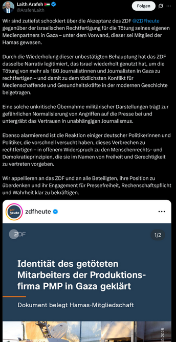 Bildschirmfoto des verlinkten Twitter-Postingsvon Kaith Arafeh.
