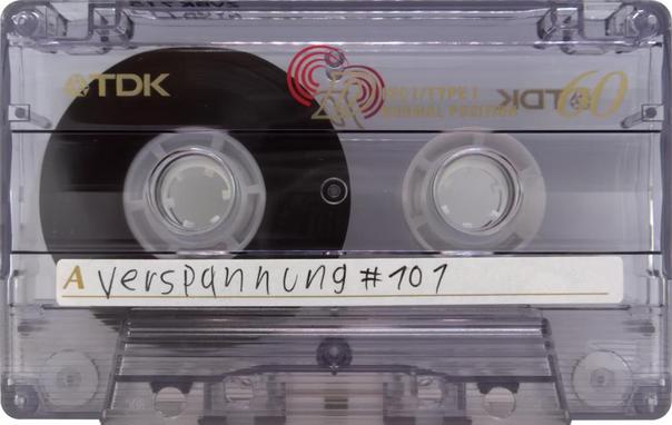 A boring old TDK D cassette as they were ubiquitous during the '90s. A white label has "Verspannung #101" written on it.