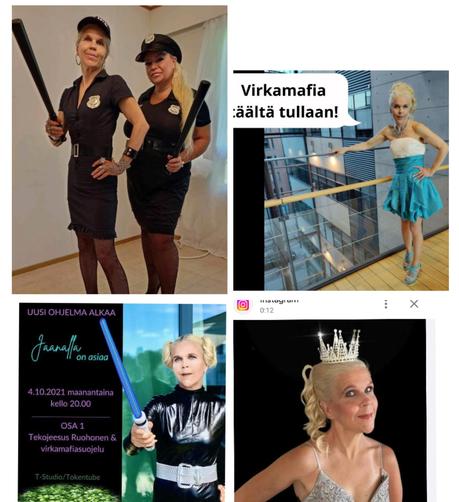 Kuvakooste Jaanan monista rooliasuista jota hallitsee eri prinsessahahmot