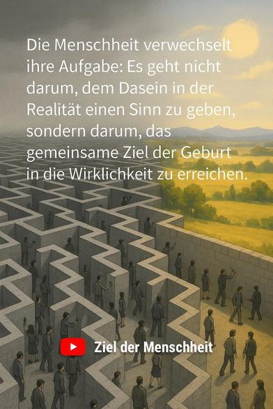 Zitat: "Die Menschheit verwechselt ihre Aufgabe: Es geht nicht darum, dem Dasein in der Realität einen Sinn zu geben, sondern darum, das gemeinsame Ziel der Geburt in die Wirklichkeit zu erreichen."