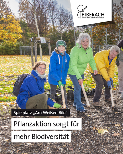 Spielplatz "Am Weißen Bild" - Pflanzaktion sorgt für mehr Biodiversität.